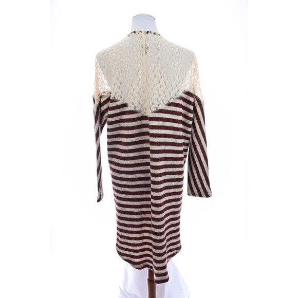 Umgee Womens Open Front Crochet Lace Cardigan Duster Open Front Striped Sz M - Picture 8 of 13
